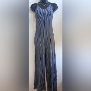 Black and White Striped Jumpsuit